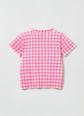 Ovs Kids Girl Jersey T-Shirt With Gingham Pattern
